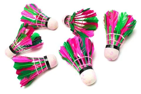 Shuttlecock with feathers Stock Photos