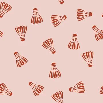 Shuttlecock game glyph vector seamless pattern Illustrazione stock