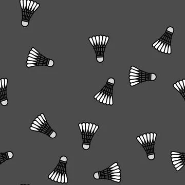 Shuttlecock game vector seamless pattern Illustrazione stock