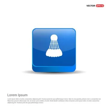 Shuttlecock Icon - 3d Blue Button Illustrazione stock