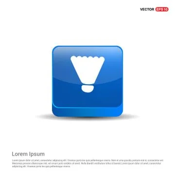Shuttlecock Icon - 3d Blue Button 스톡 일러스트