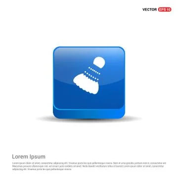 Shuttlecock Icon - 3d Blue Button Stockillustratie