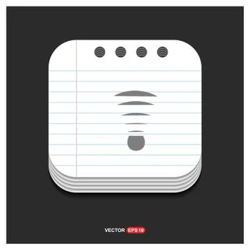 Shuttlecock Icon Gray icon on Notepad Style template Vector EPS 10 Free Icon Illustrazione stock
