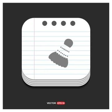 Shuttlecock Icon Gray icon on Notepad Style template Vector EPS 10 Free Icon Illustrazione stock