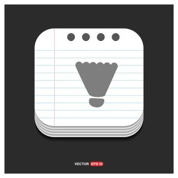 Shuttlecock Icon Gray icon on Notepad Style template Vector EPS 10 Free Icon Illustrazione stock