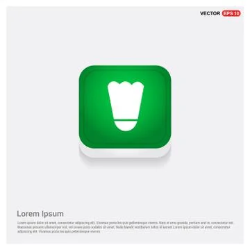 Shuttlecock Icon Green Web Button Stock Illustration