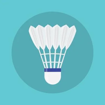 Shuttlecock icon isolated single with flat style Stock Illustration