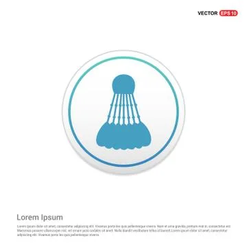 Shuttlecock Icon - white circle button Illustrazione stock