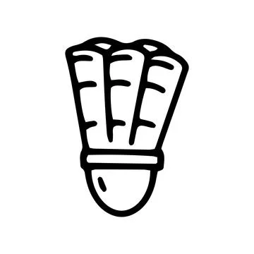 Shuttlecock line vector doodle simple icon design Stock Illustration