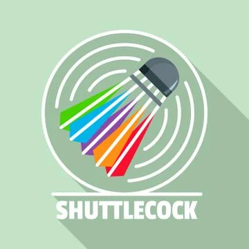 Shuttlecock logo, flat style 스톡 일러스트