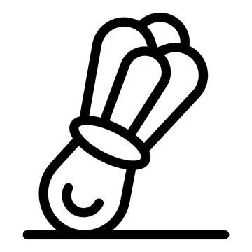 Shuttlecock lying on the floor with three feathers displaying elegance Illustrazione stock