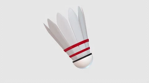 Shuttlecock Rotating on a Transparent Background. Seamless Loop. Birdie 3D. 4K Stock Footage 294967218