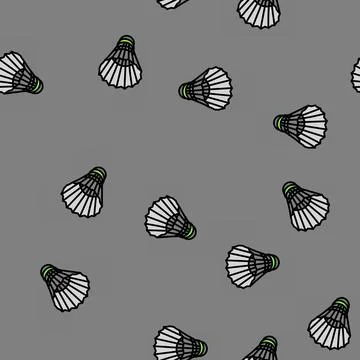 Shuttlecock sport vector seamless pattern Stock Illustration