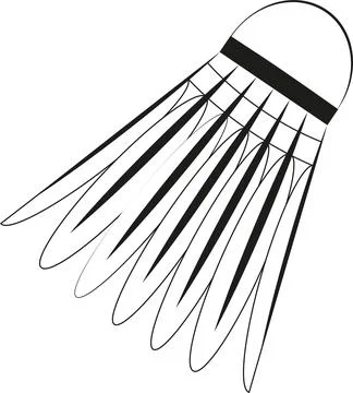 Shuttlecock vector icon. Black shuttlecock for badminton on a white background. Ilustración de archivo
