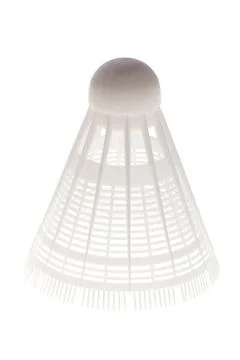 Shuttlecock on white Stock Photos