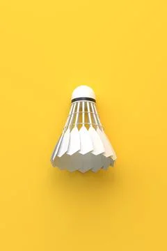 Shuttlecock on yellow background Stock Illustration