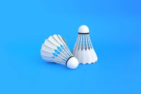 Shuttlecocks on blue background Stock Illustration