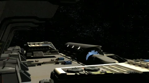 Shuttles at space dock with star cruiser Stock Footage 531041