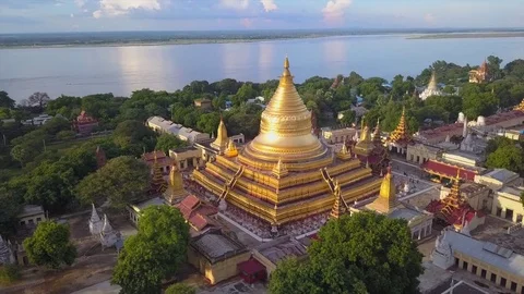 Shwezigon Pagoda Stock Footage