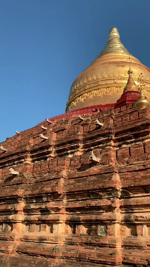 Shwezigon temple in Bagan Stock Footage 343736441