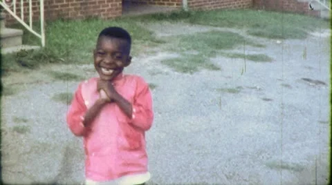 Shy Black BOY AFRICAN AMERICAN 1970s Vintage Old Film Home Movie Footage 6343 Stock Footage