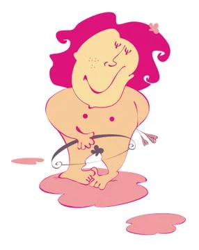 Shy cupid Illustrazione stock