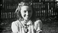 Shy Girl With Curls Portrait 1940S Vintage 16Mm Film Home Movie  Stock Footage