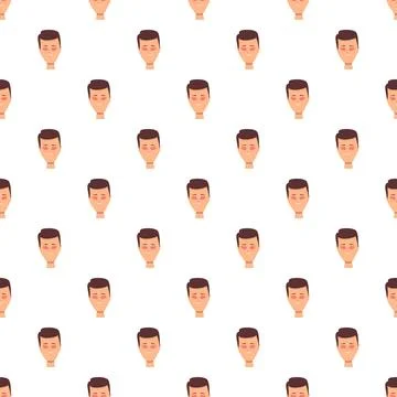 Shy man face blushing repeating pattern Illustrazione stock