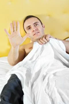 Shy man Stock Photos