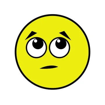 Shy smiley on white background Stock Illustration