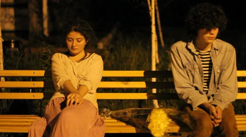 The shyness of the teen couple. Stock-Footage 32847053