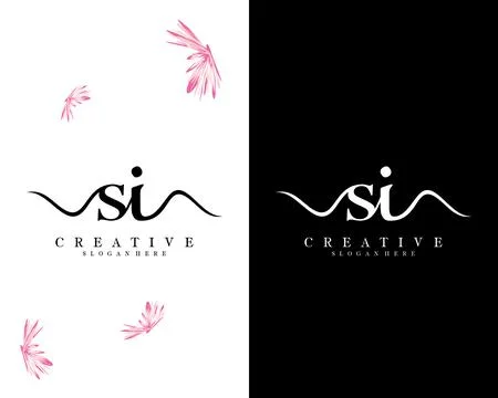 Si, is creative script font letter logo design template vector 스톡 일러스트