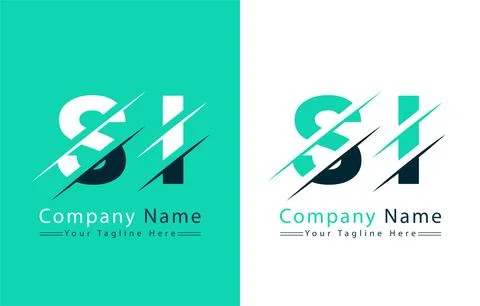 SI Letter Logo Vector Design Template Elements Stock Illustration