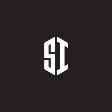 SI Logo monogram with hexagon shape style design template Illustrazione stock