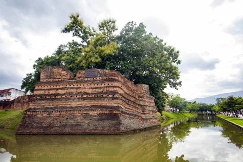 Si Phum Corner the ancient wall in Chiang Mai. Stock Photos