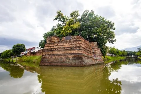 Si Phum Corner the ancient wall in Chiang Mai. Stock Photos