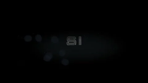 SI title metal text on black alpha channel background Stock Footage 296203012