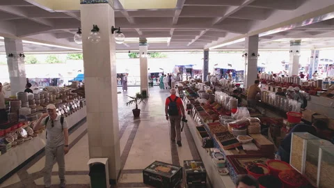 Siab bazaar, largest open market in Samarkand, Uzbekistan. - May 26, 2023 Stock Footage 250187380