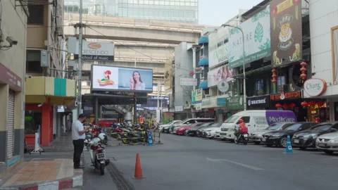 Siam Square Soi 6 During COVID-19 in Bangkok Stock Footage 148360687