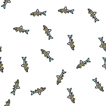 Siamese algae eater vector seamless pattern Stock Illustration