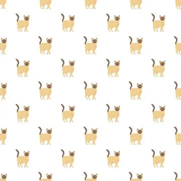 Siamese cat breed seamless repeating pattern background イラスト素材