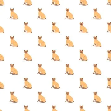 Siamese cat cartoon illustrations creating seamless pattern Stock Illustration