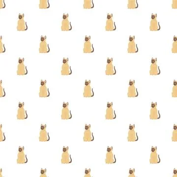 Siamese cat characters creating seamless pet animal pattern Stock Illustration