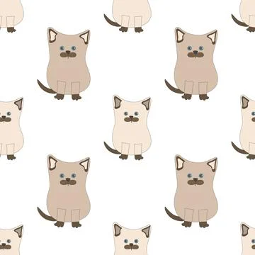Siamese cat pattern for use in the design website or clipart Stock Illustration