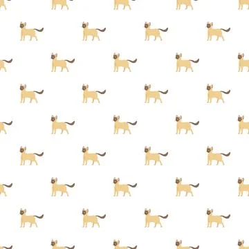 Siamese cat seamless pattern creating cute wallpaper background Stock Illustration