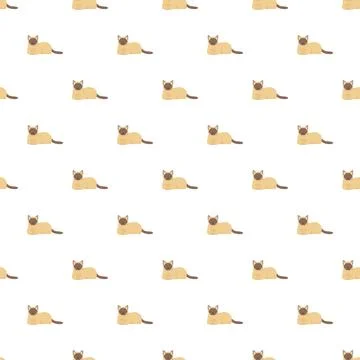 Siamese cat seamless pattern for textiles and decorations Stock Illustration