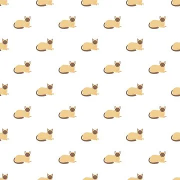 Siamese cat uniform pattern illustrating cute domestic pet Stock Illustration