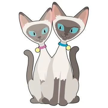 Siamese Cats Stock Illustration