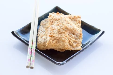 Siamese rice cracker with pork floss Stock Photos