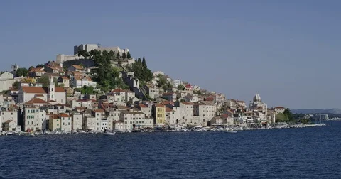 Sibenik coastal view Stock Footage 83690796